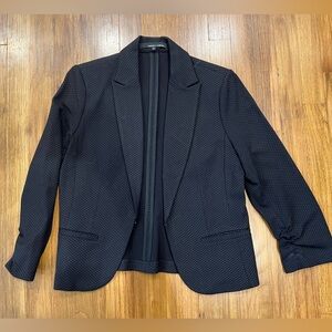 LIKE NEW Black Blazer with Fleur de Lis-like pattern